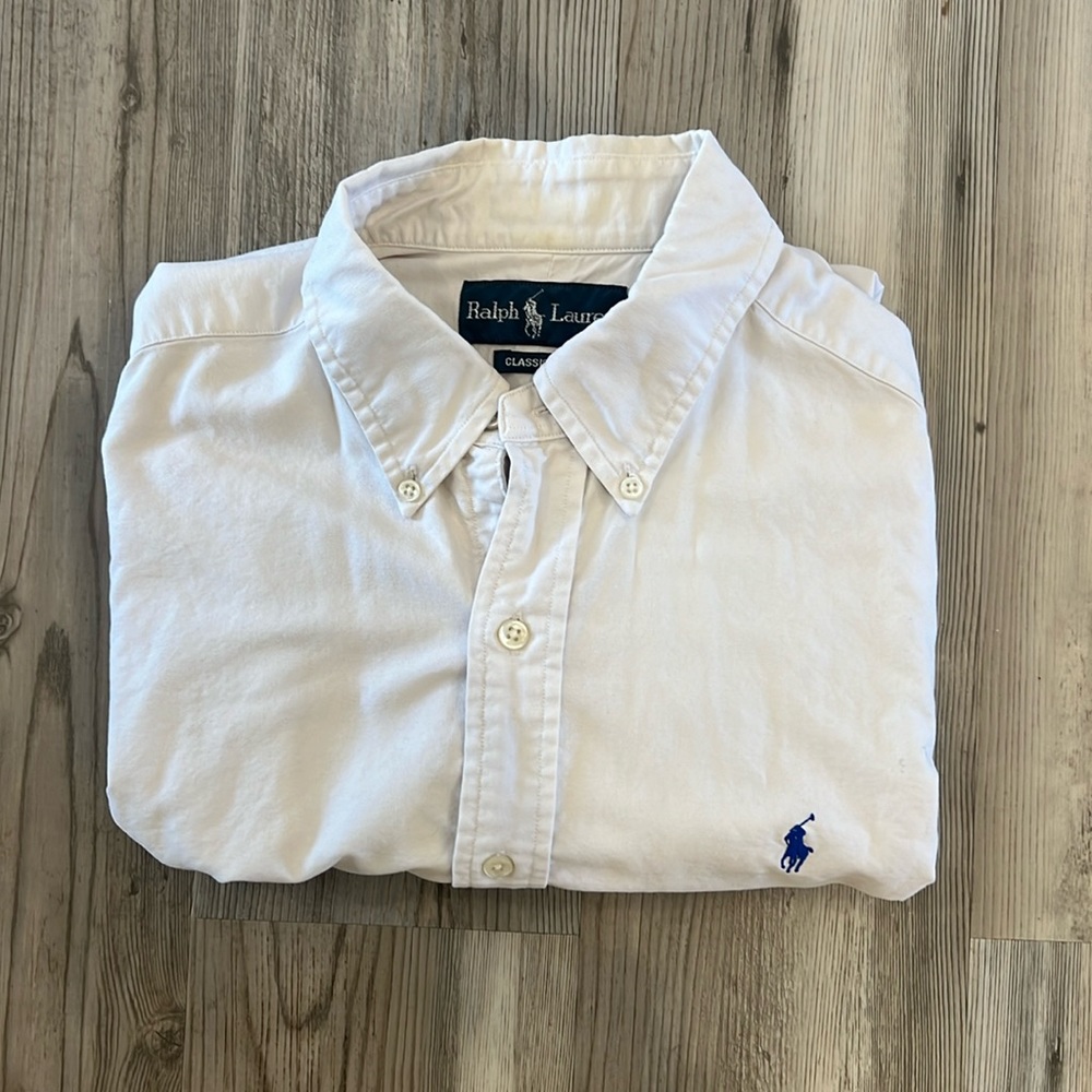 Ralph Lauren White Short Sleeve Button Down
